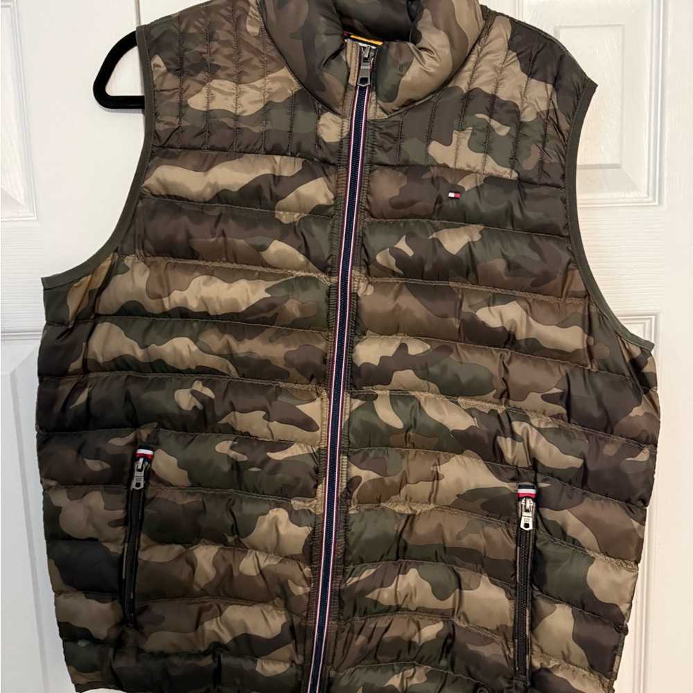 Tommy Hilfiger Green and Brown Camouflage Vest